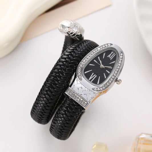 Diamond Stretch Wrap Snake Watch