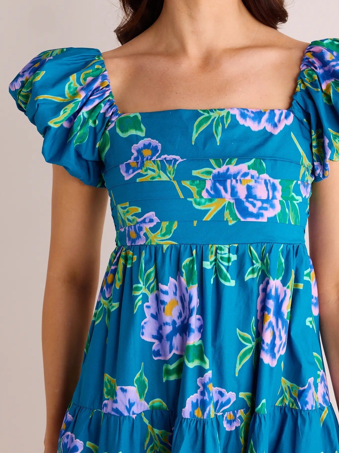 Blue Floral Long Dress