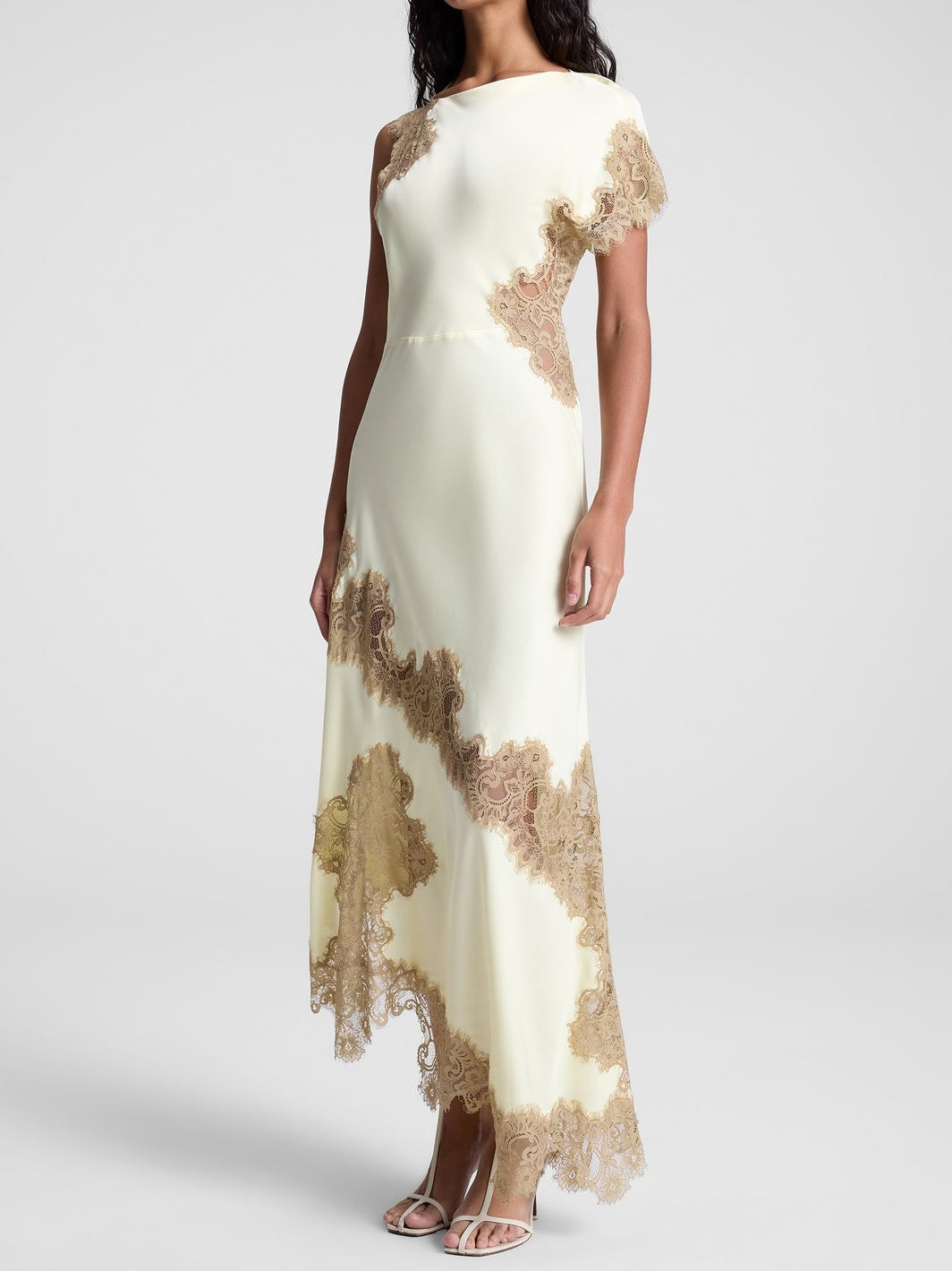 Satin Lace Maxi Dress