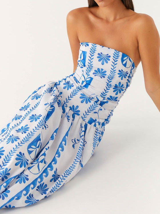 Floral Wave Maxi Dress
