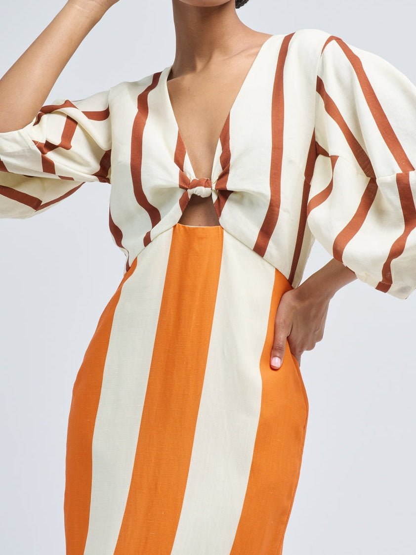 Striped Half Sleeve Dress