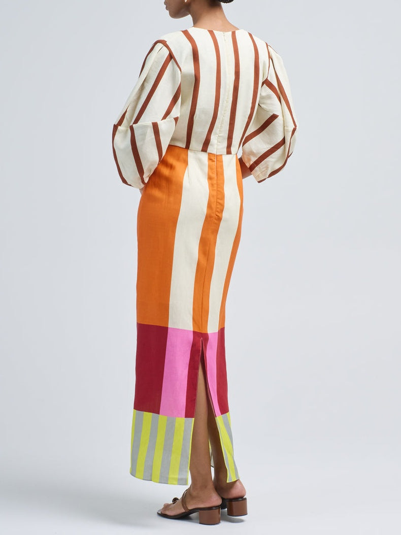 Striped Half Sleeve Dress