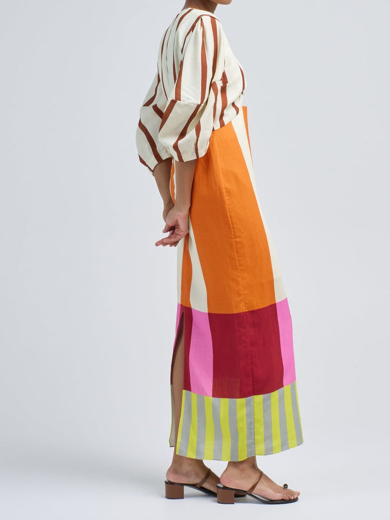 Striped Half Sleeve Dress