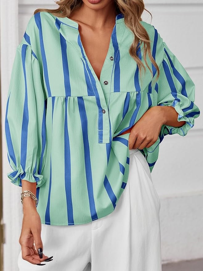 Womens Puff Sleeve Babydoll Tops