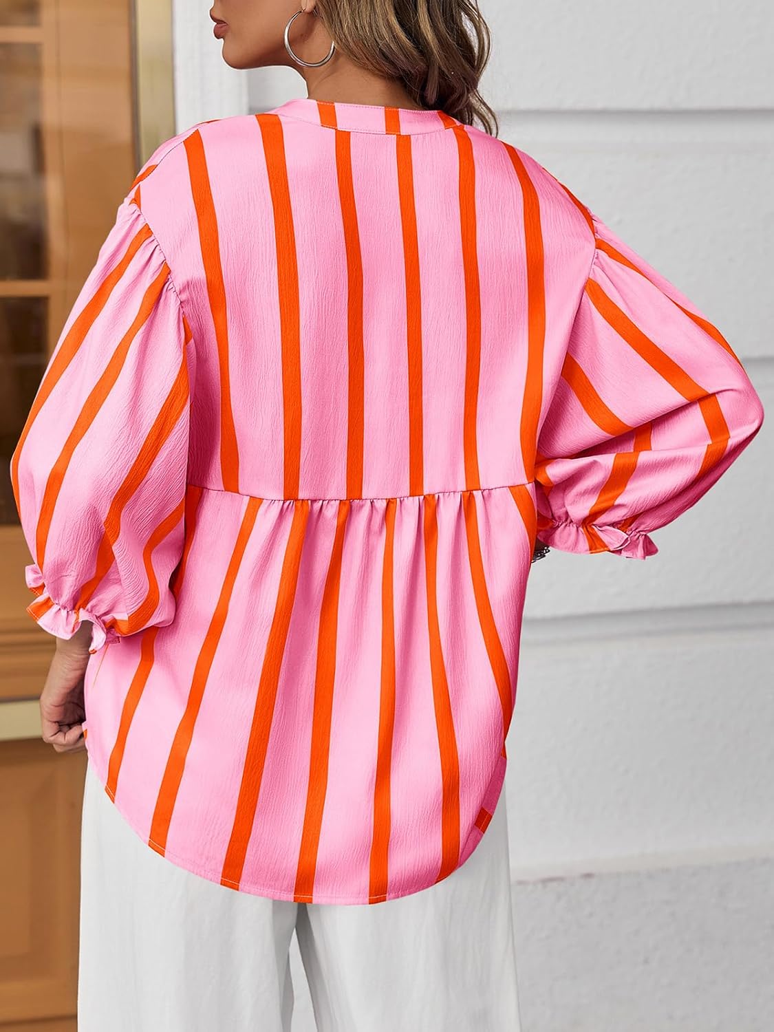 Womens Puff Sleeve Babydoll Tops