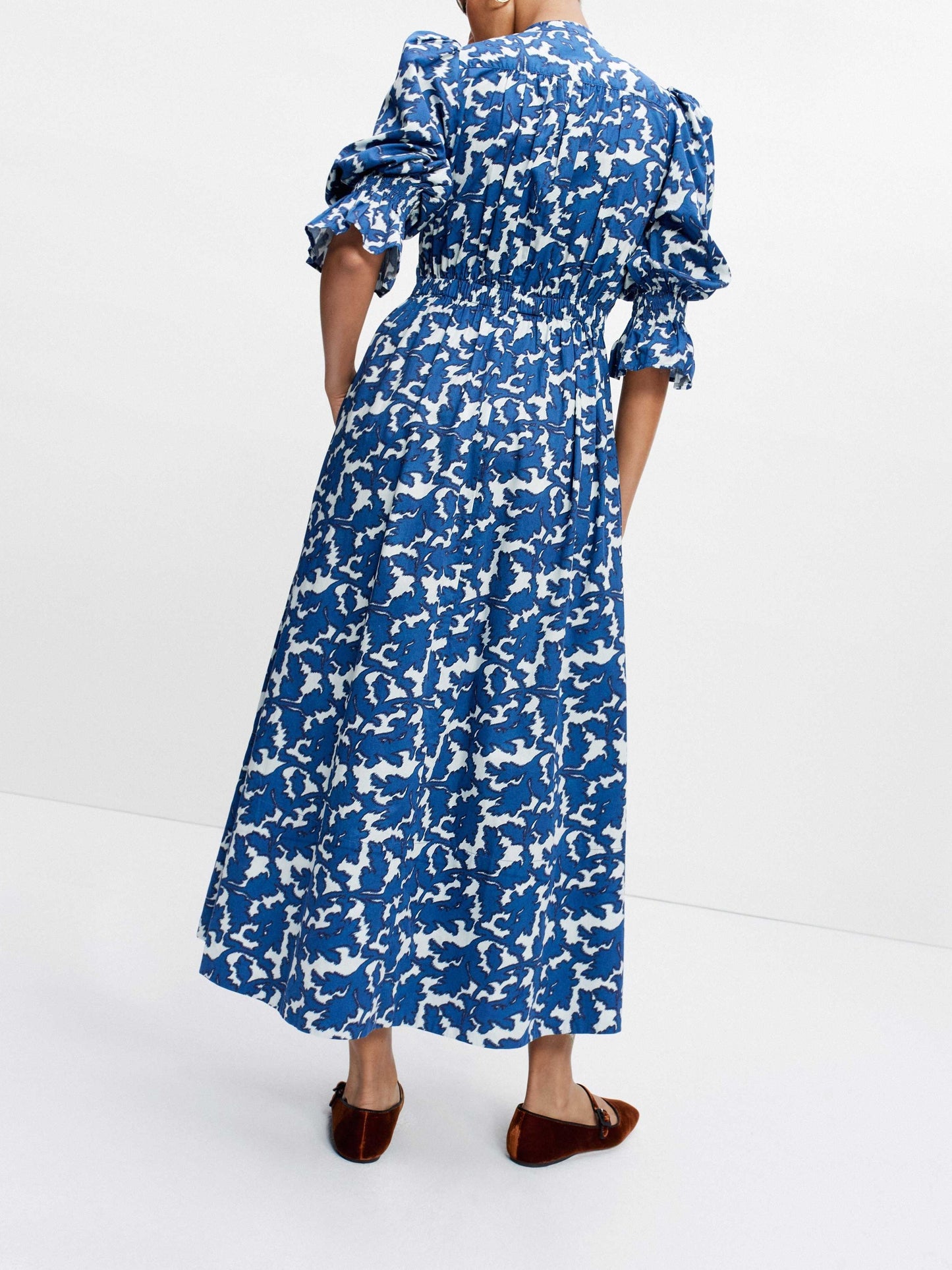 Vintage Blue Print Dress