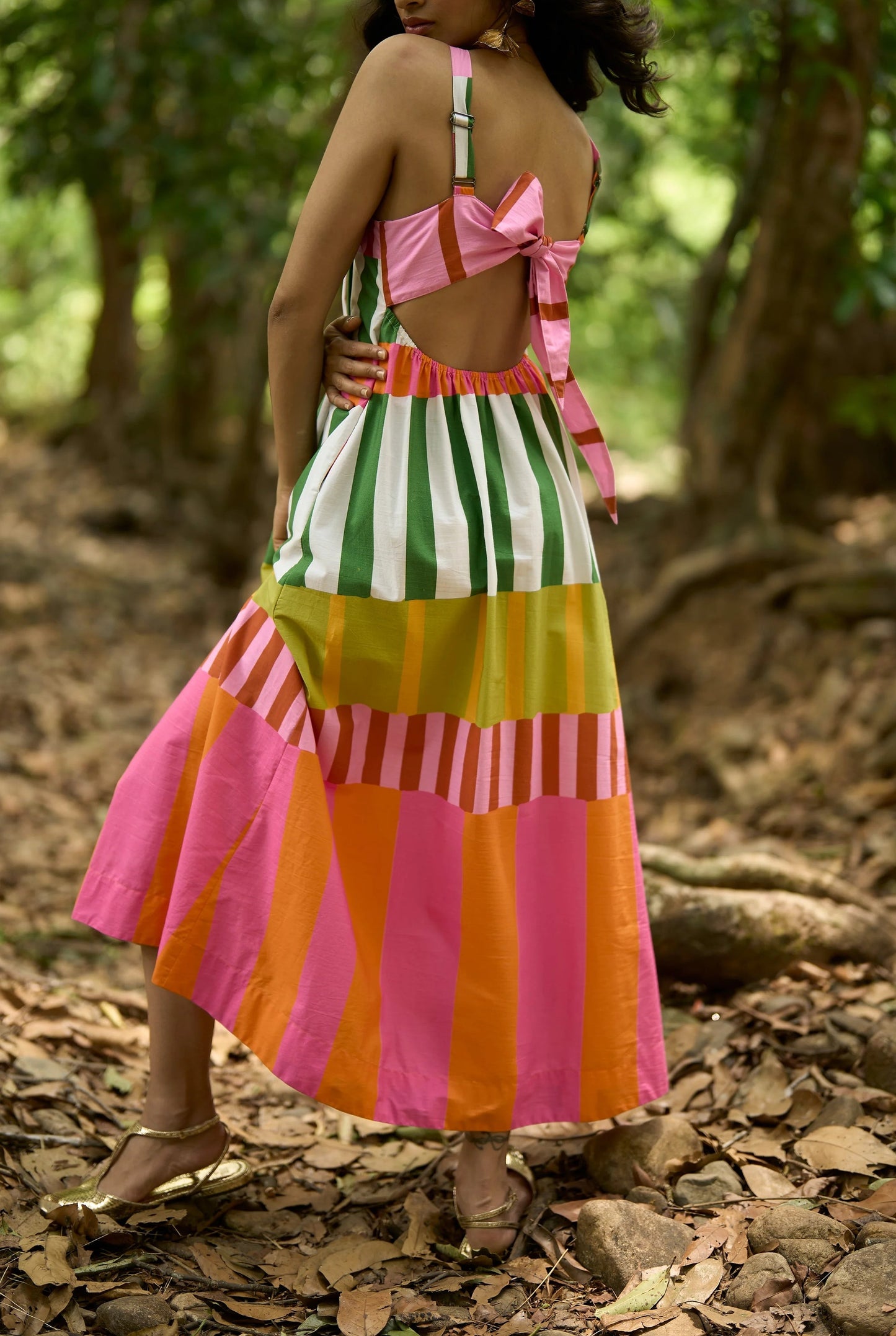 Multi-stripe Check Mid-length