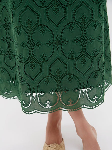 Olive Eyelet Dress
