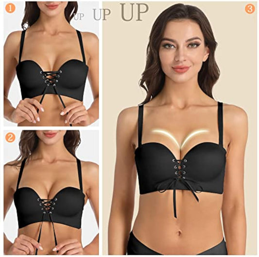 Wireless Seamless Push Up Strapless Bra