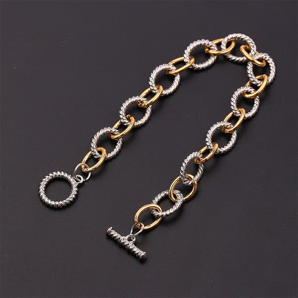 Two Tone Knot Twisted Bangle
