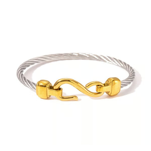 Two Tone Knot Twisted Bangle