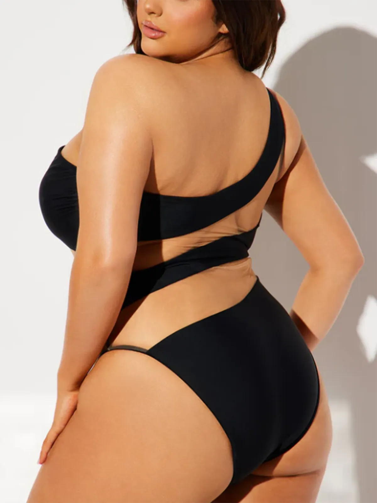 Off-Shoulder Transparent Sexy One-Piece Swimsuit