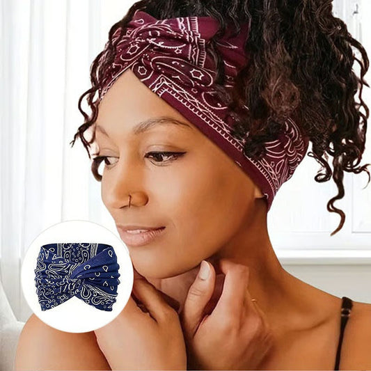 Printed Cross Yoga Headband