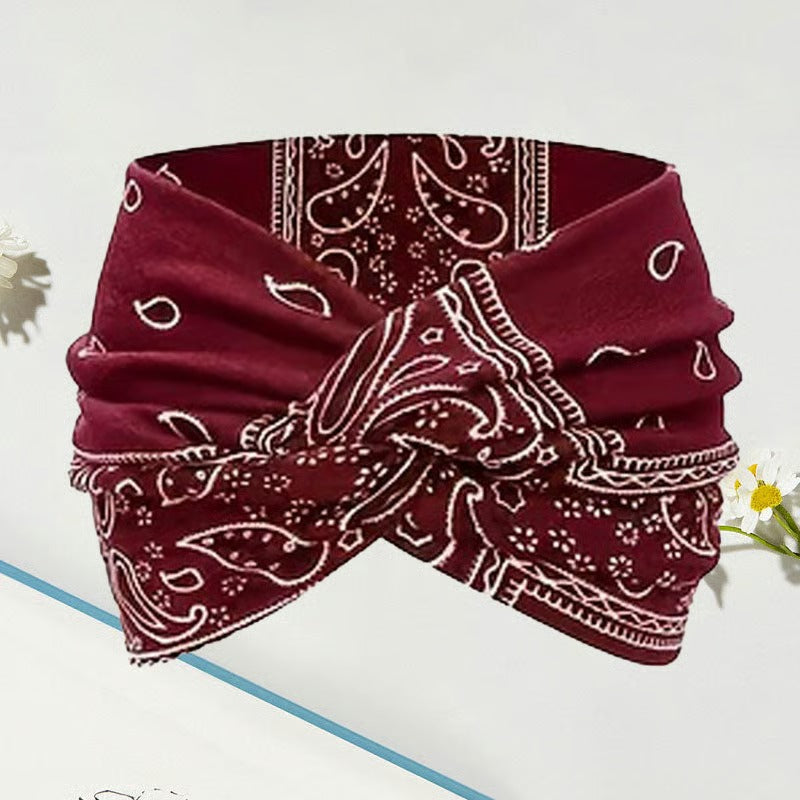 Printed Cross Yoga Headband