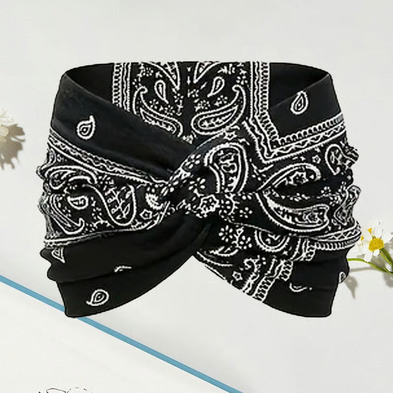Printed Cross Yoga Headband