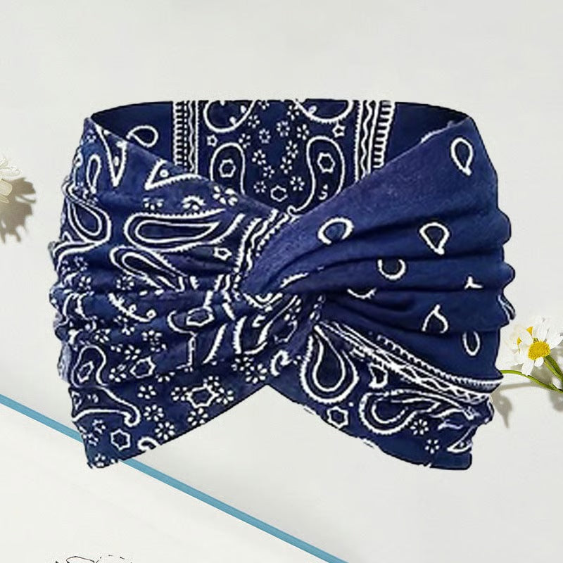 Printed Cross Yoga Headband