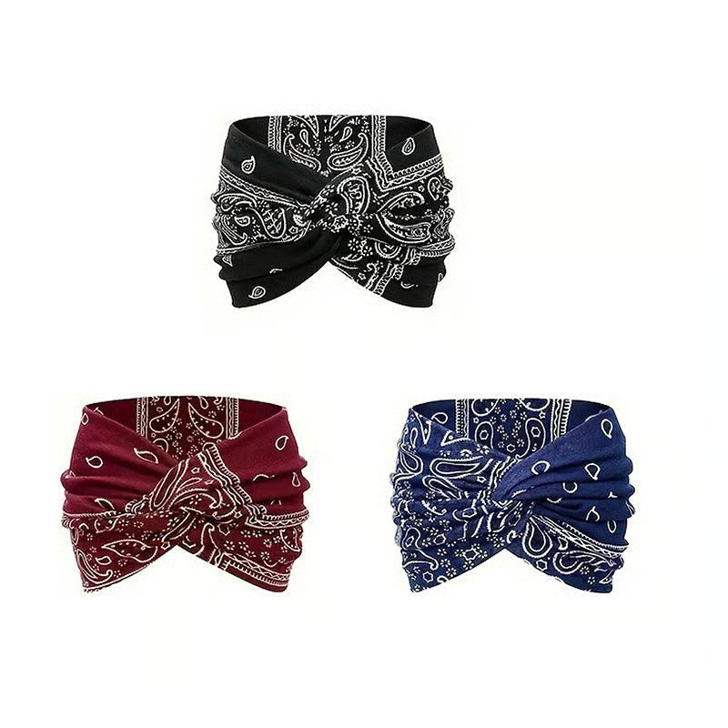 Printed Cross Yoga Headband