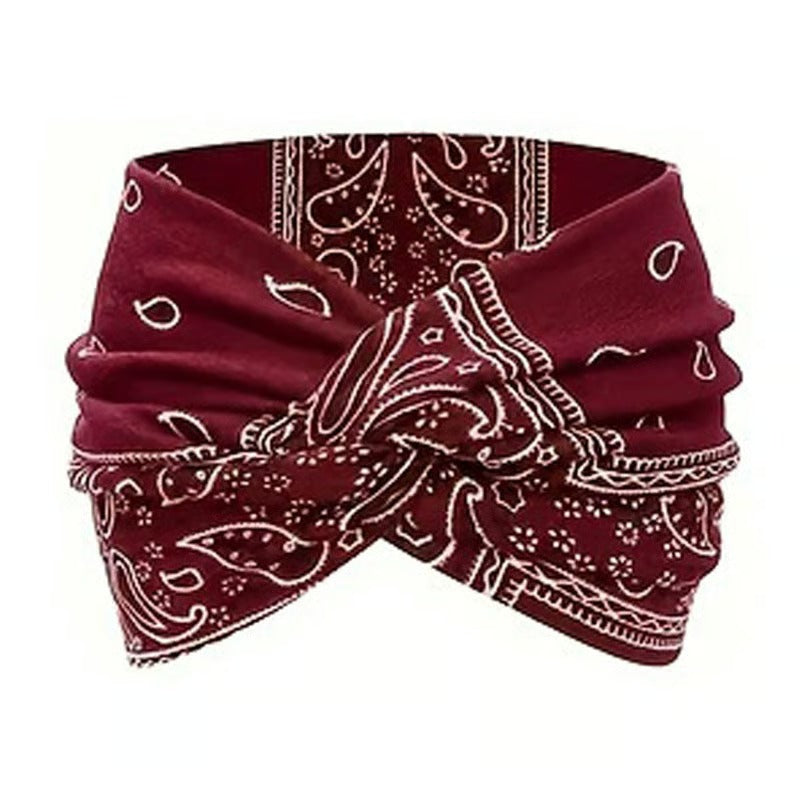 Printed Cross Yoga Headband