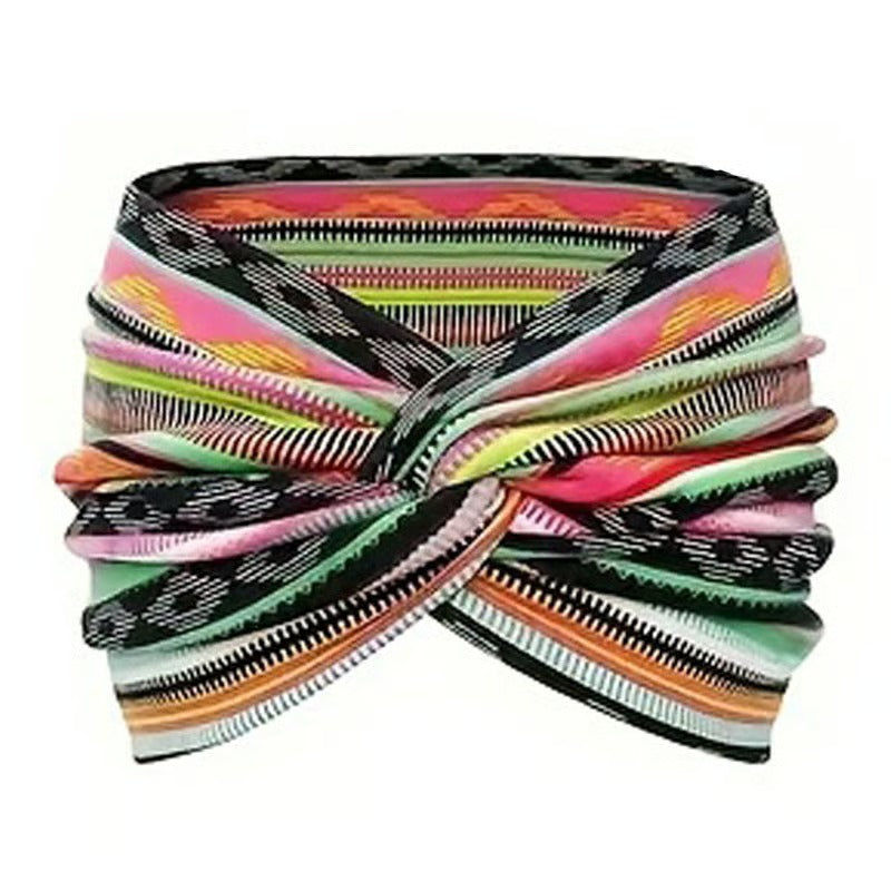 Printed Cross Yoga Headband