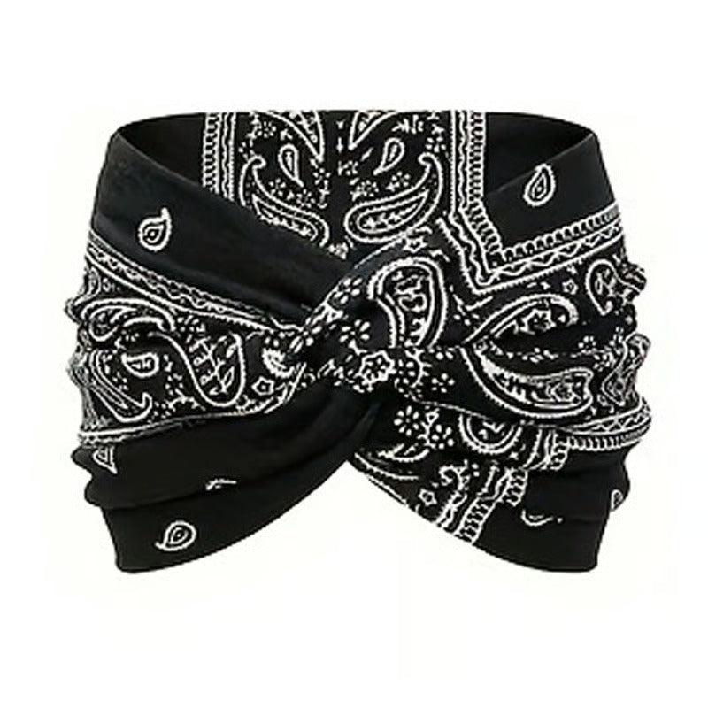 Printed Cross Yoga Headband