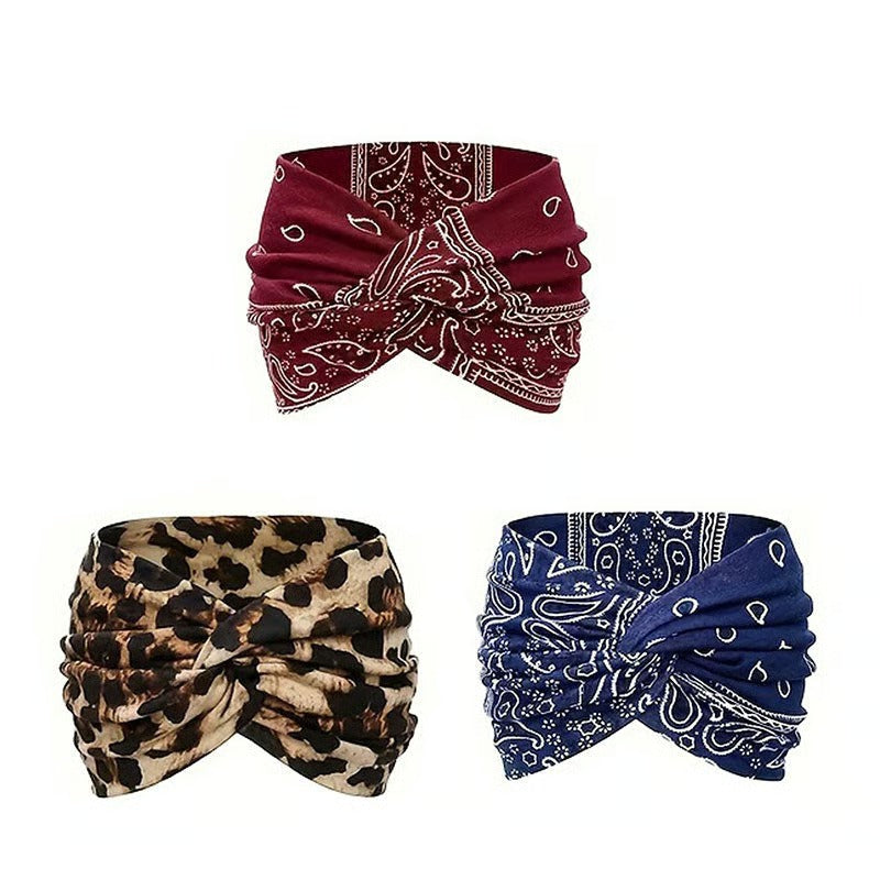 Printed Cross Yoga Headband