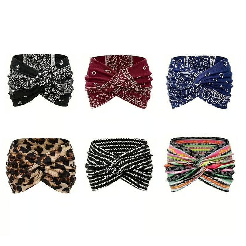 Printed Cross Yoga Headband
