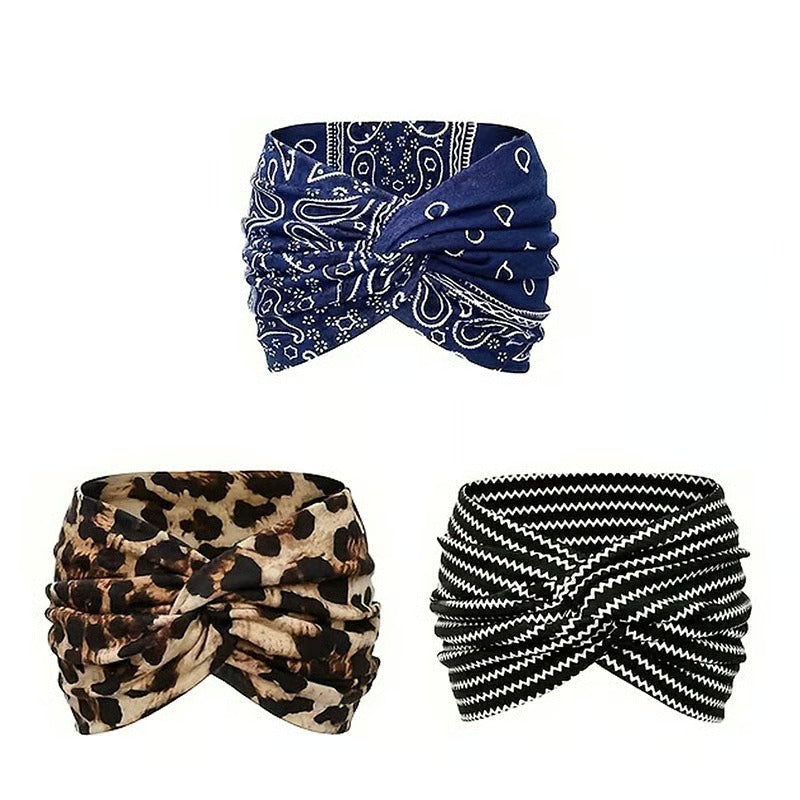 Printed Cross Yoga Headband