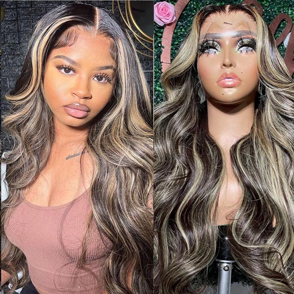 Highlight Balayage Lace Front Wig Human Hair