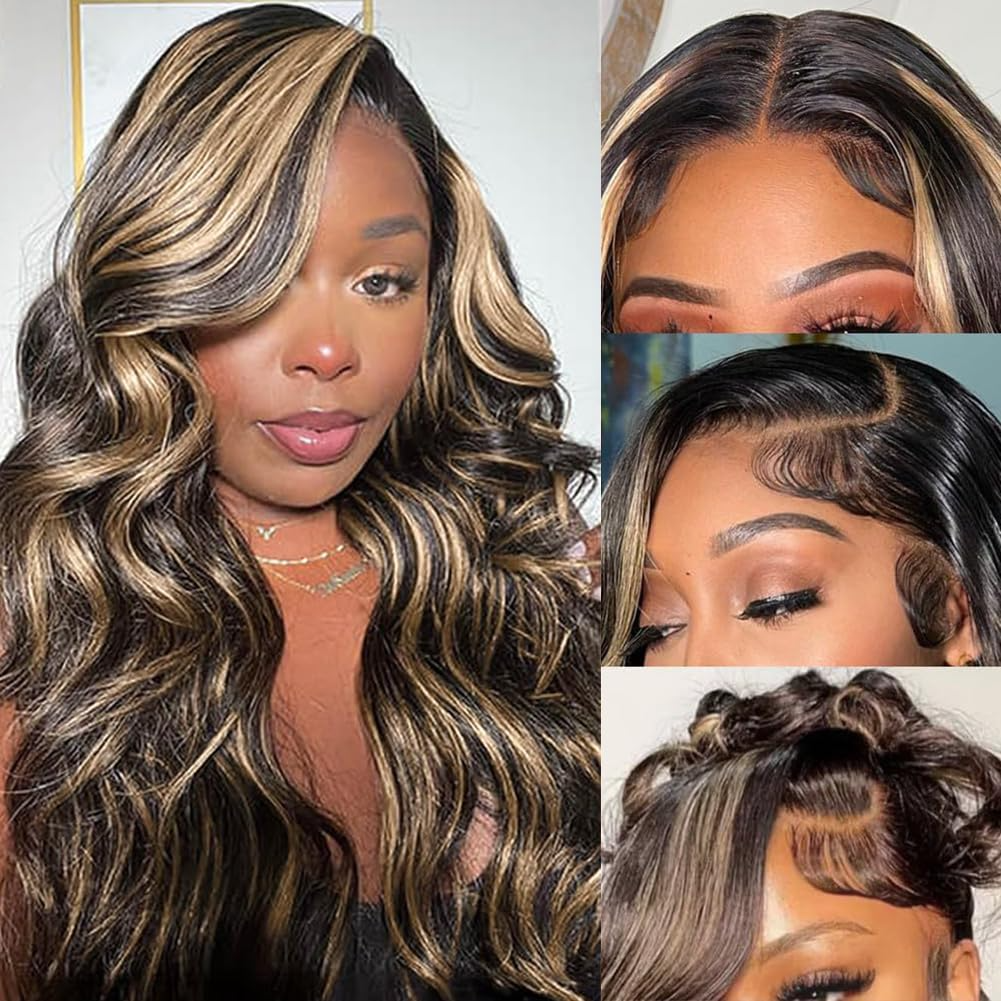 Highlight Balayage Lace Front Wig Human Hair