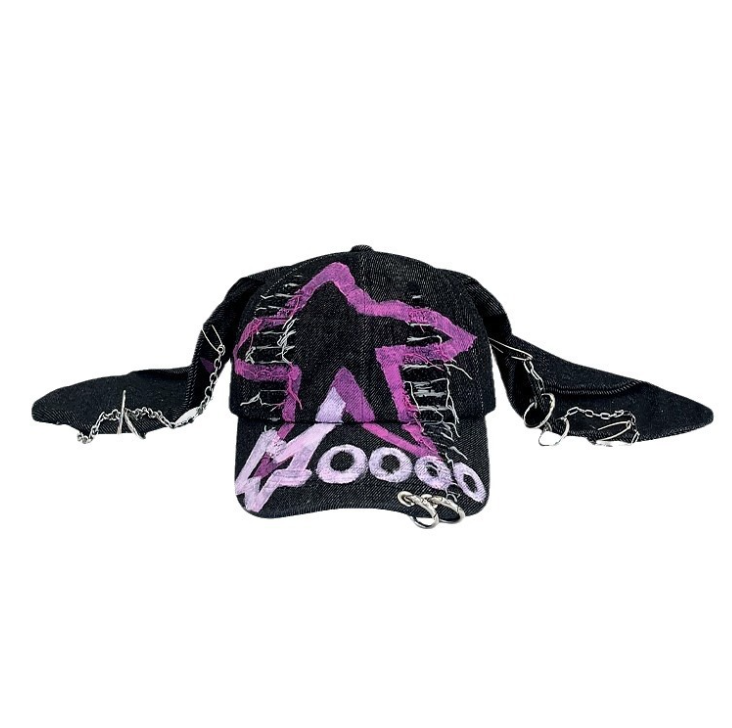 Distressed Rabbit Ear Baseball Cap