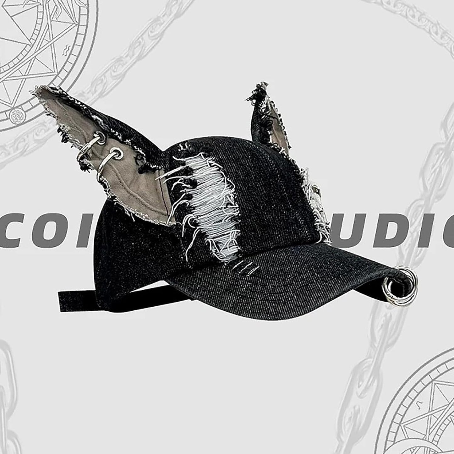 Distressed Rabbit Ear Baseball Cap