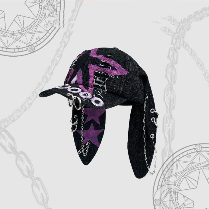 Distressed Rabbit Ear Baseball Cap