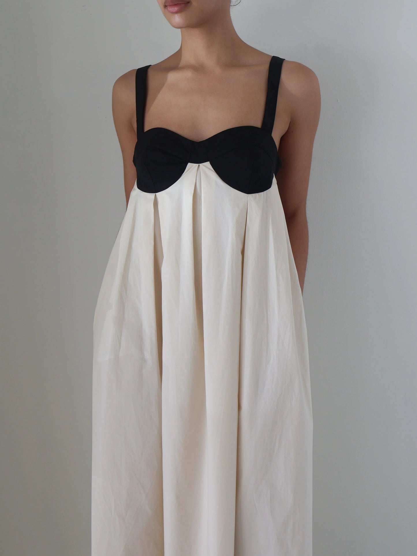 Fashion Back Bow Patchwork Sling Dress