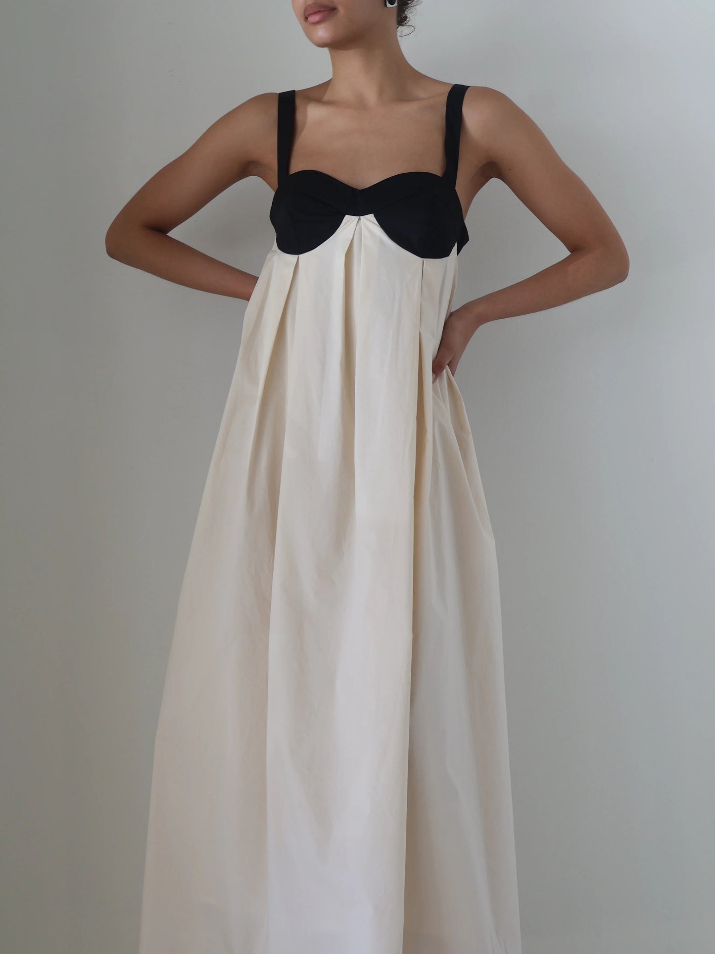 Fashion Back Bow Patchwork Sling Dress