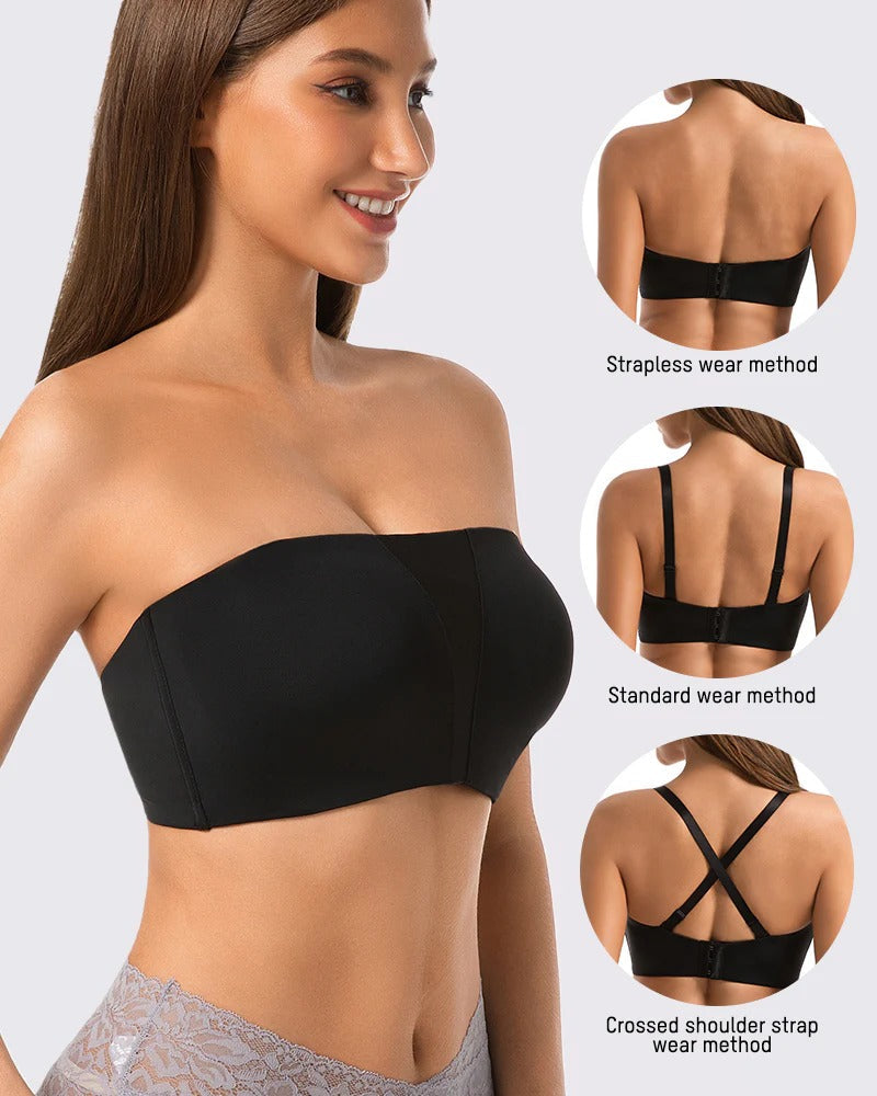 Stropless Anti-Slip Full Overage Headband Bra