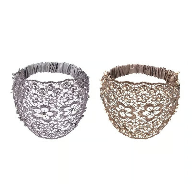Plum Blossom Hollow Beaded Wide Headband