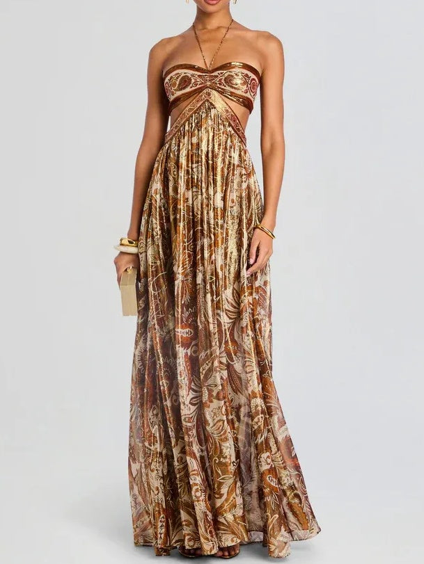 Backless Halter Neck Dress