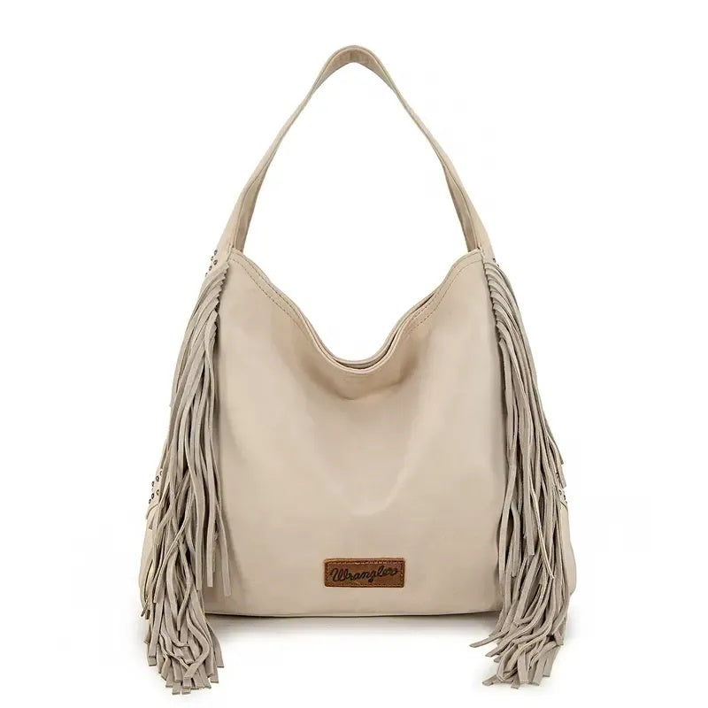 Vegan Suede Tassel Hippie Crossbody Bag