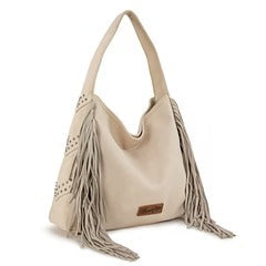 Vegan Suede Tassel Hippie Crossbody Bag