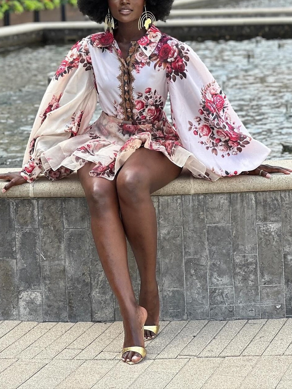 Bow Tie Neck Waisted Lace Midi Dress