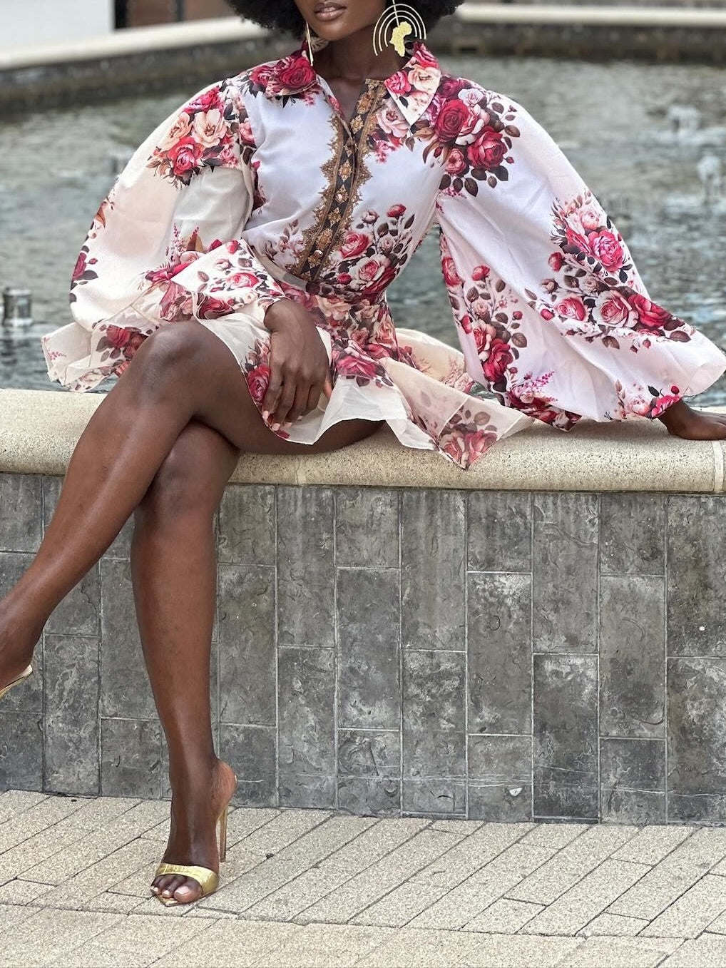 Bow Tie Neck Waisted Lace Midi Dress