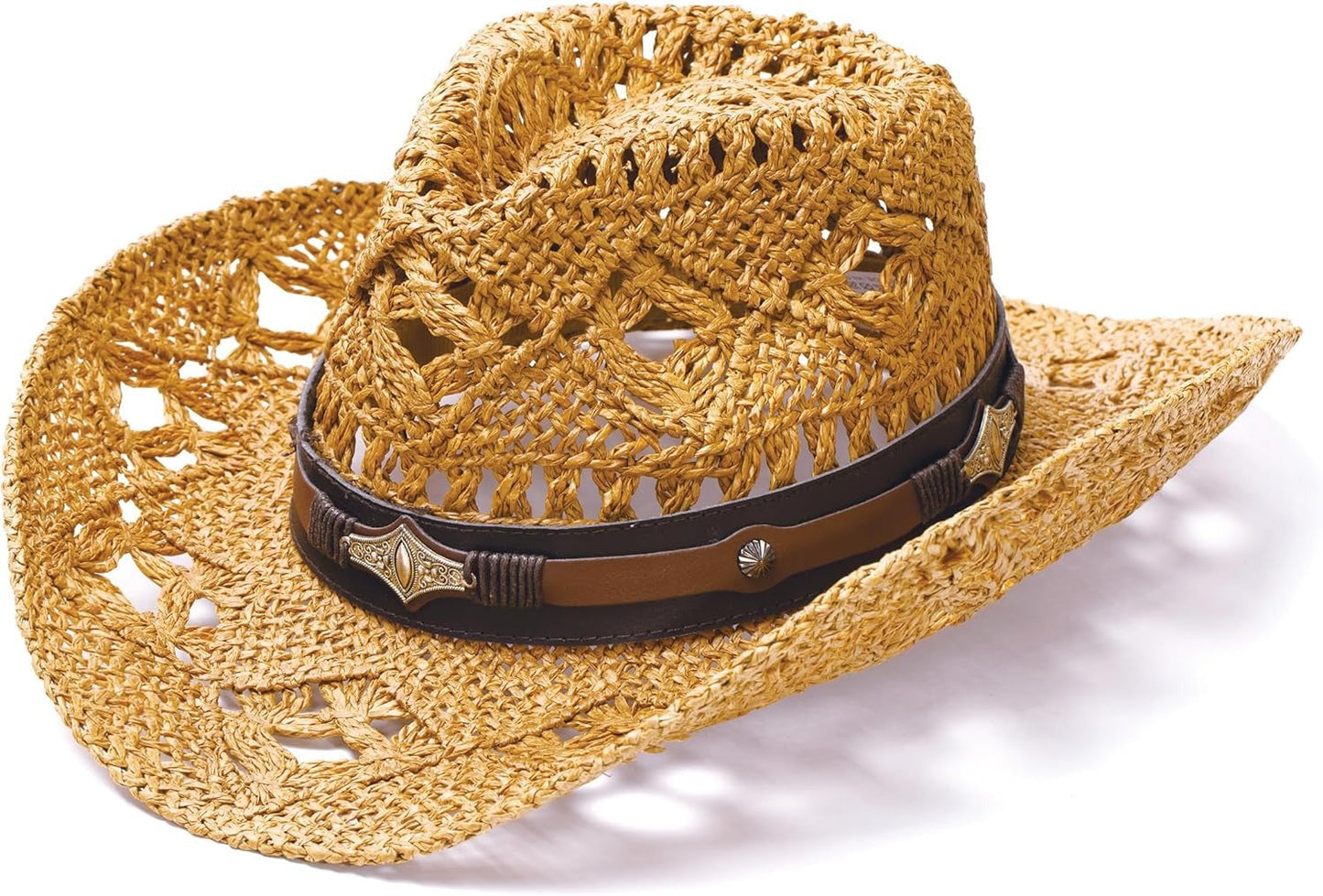 Raffia Straw Western Cowboy Cowgirl Hat