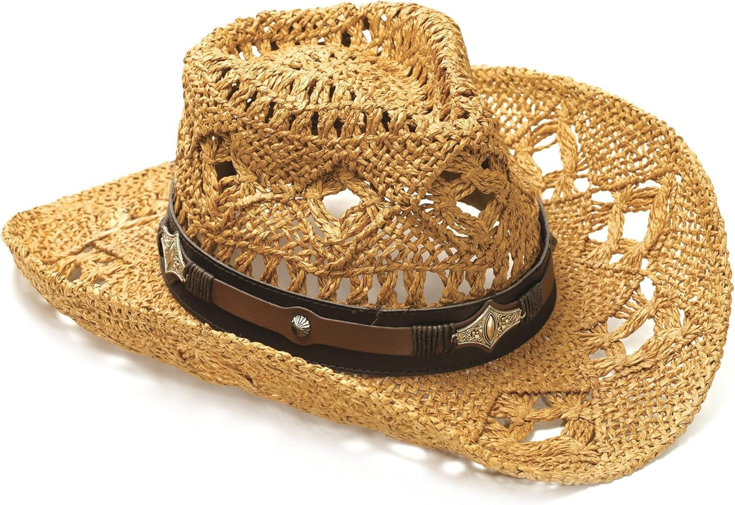 Raffia Straw Western Cowboy Cowgirl Hat