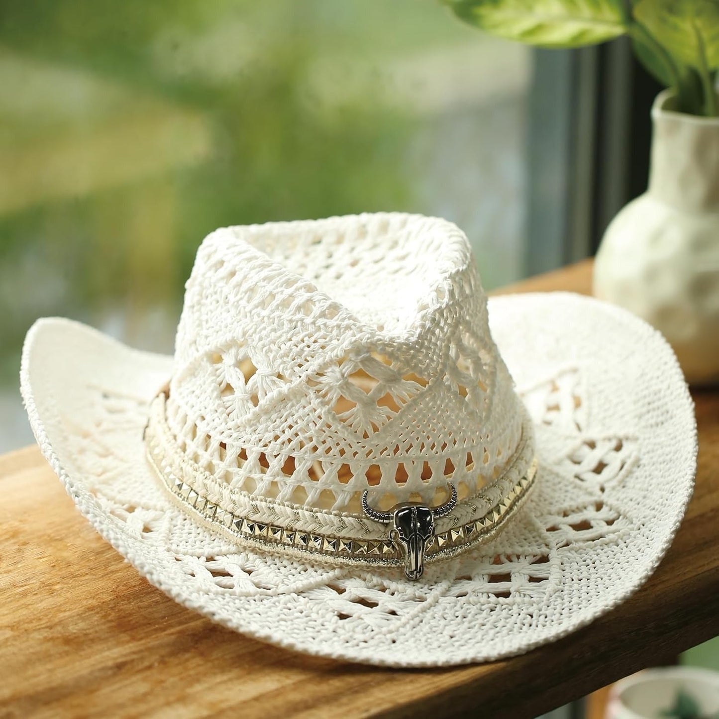 Raffia Straw Western Cowboy Cowgirl Hat