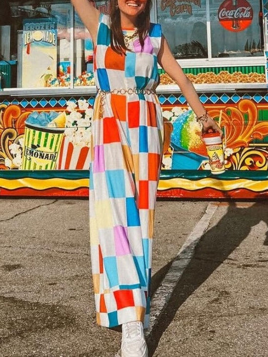 Casual Sleeveless Wide Leg Long Pants