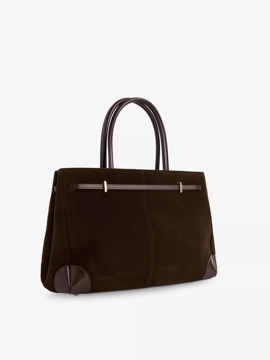 Espresso Suede Book Tote Bag