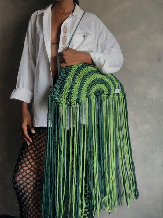 Hollow Out Handmade Braided Tassel Bag