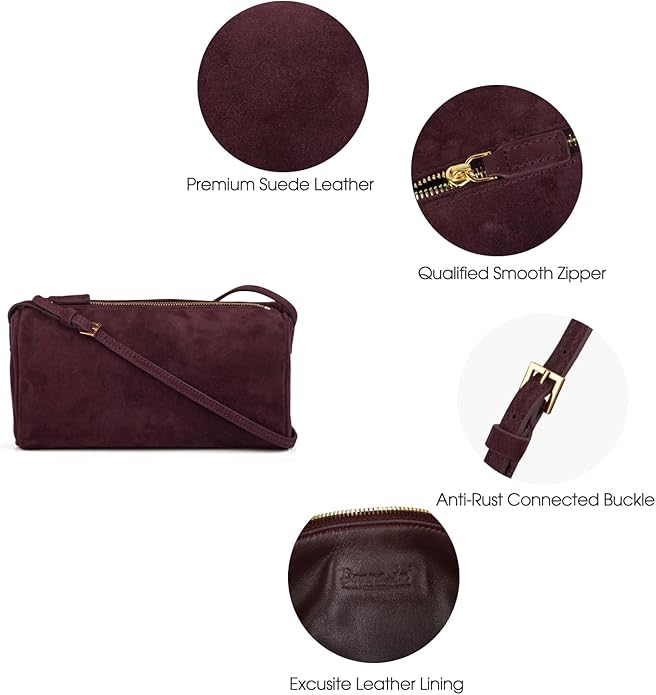 Premium Suede Leather Crossbody Purses For Women
