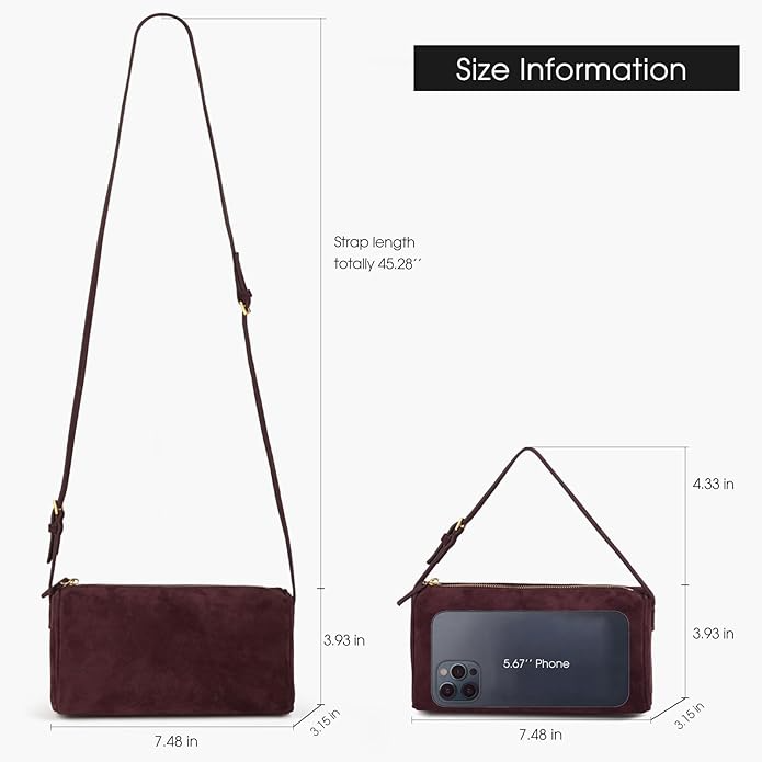 Premium Suede Leather Crossbody Purses For Women