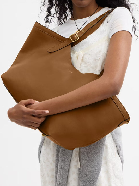 Grain Leather Tote Bag